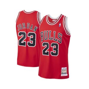 Men’s Chicago Bulls Michael Jordan Mitchell & Ness Red 1997-98 Hardwood Classics Player Jersey