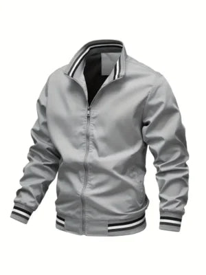 Men’s Casual Stand Collar Zip Up Jacket For Spring Summer Outdoor