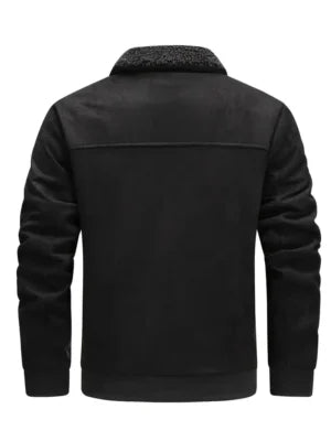 Men’s Casual Warm Fleece Windproof Biker Jacket For Fall Winter