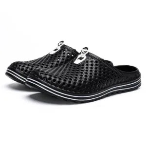Summer Beach Slippers unisex Hole Shoes, Size: 41(Black)