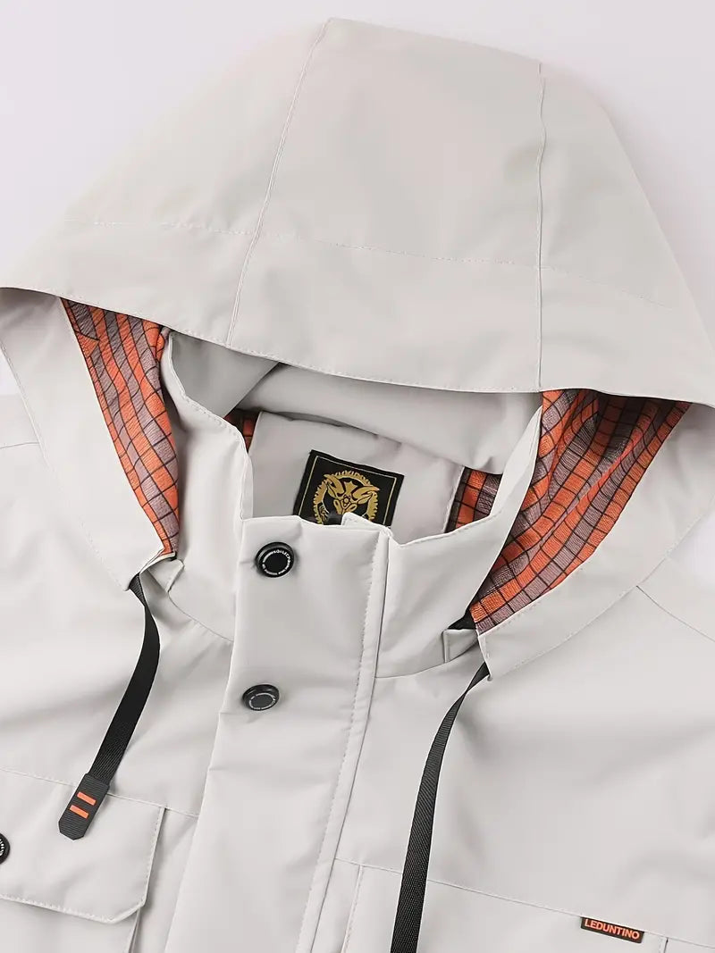 Men’s Spring Autumn Thin Casual Multi-Pocket Outdoor Windbreaker Jacket