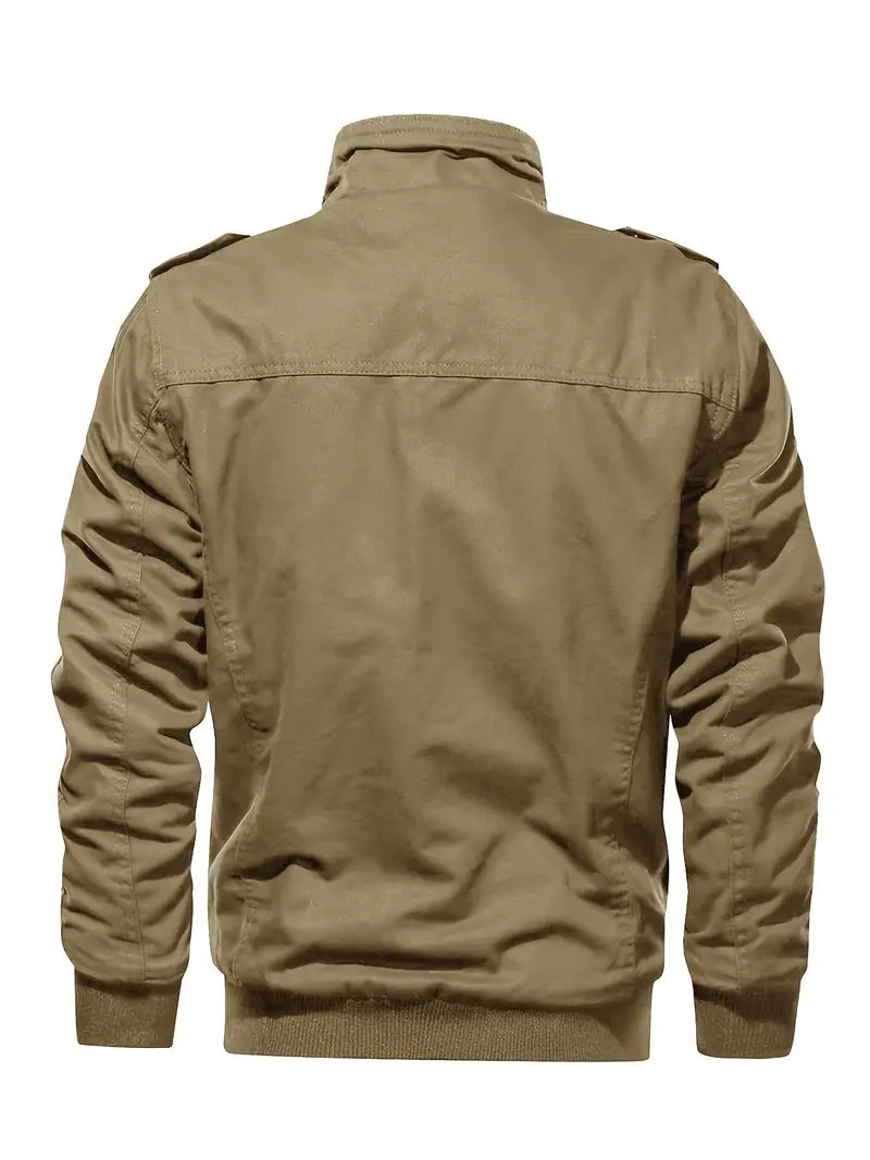 Men’s Cotton Cargo Jacket Full Zipper Lightweight Work