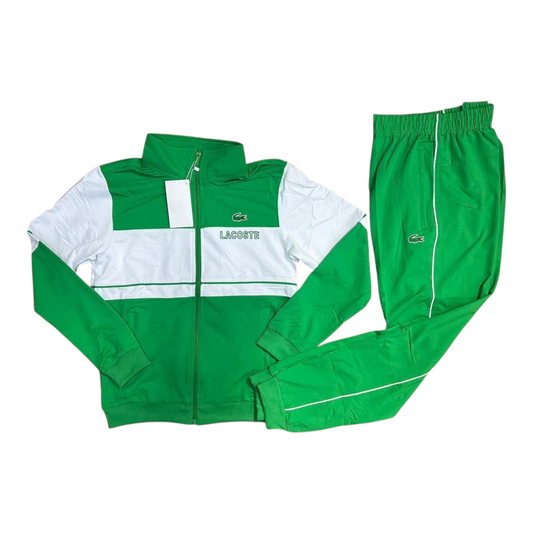 Lacoste Green & White Panel men’s Tracksuit