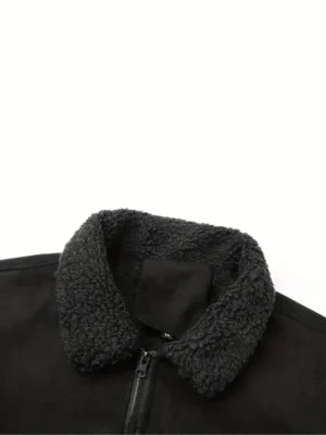 Men’s Casual Warm Fleece Windproof Biker Jacket For Fall Winter